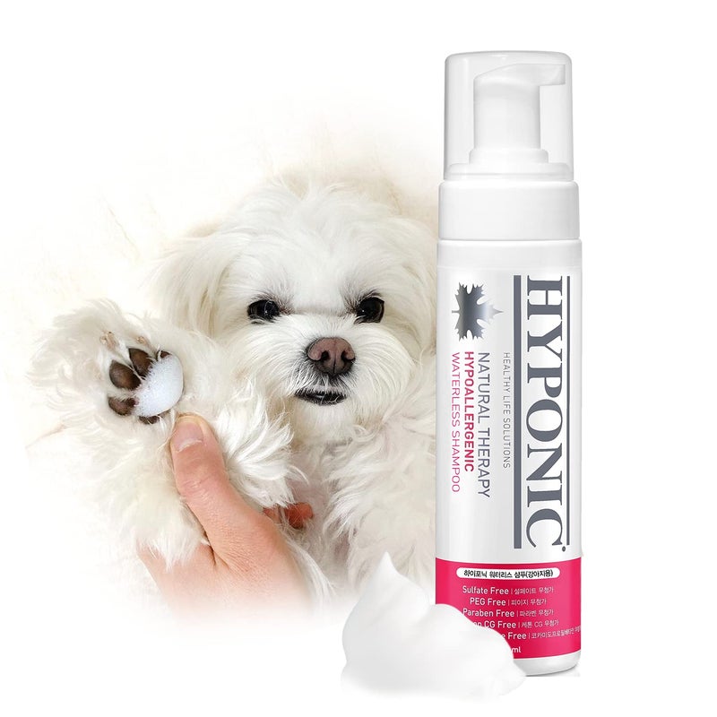 HYPONIC Hypoallergenic Premium Waterless Shampoo for All Pets (Scented, 6.4 oz) - Natural Dry Shampoo, Waterless Foam, Grooming for Dogs and Cats - Image 1